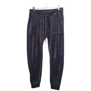 Cynthia Rowley Grey Velvet Velour Jogger Lounge Pants